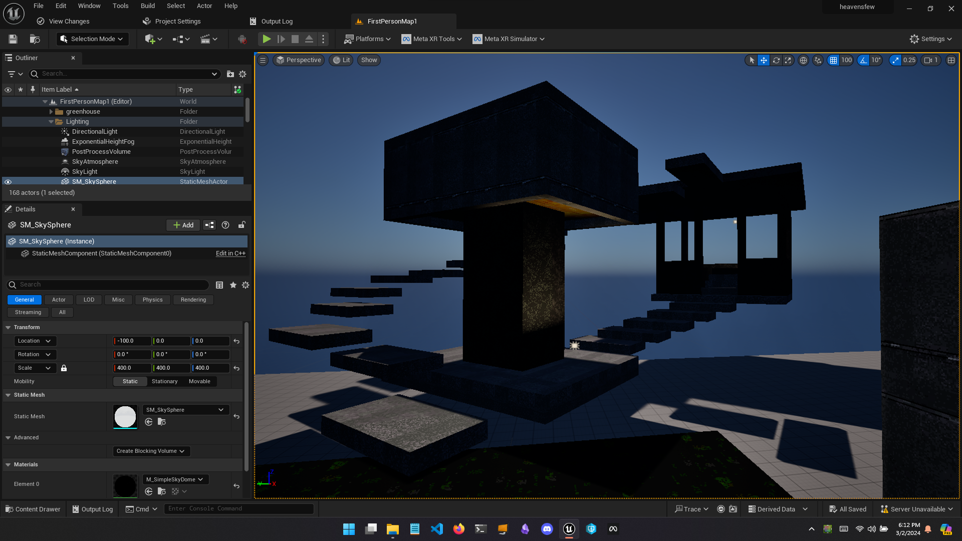 test map imported to Unreal